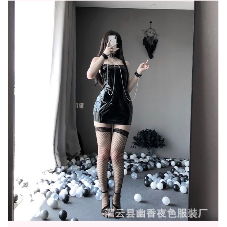 Váy ngủ 2 dây gợi cảm da bóng - cosplay miêu nữ sexy Daisy Shop | BigBuy360 - bigbuy360.vn