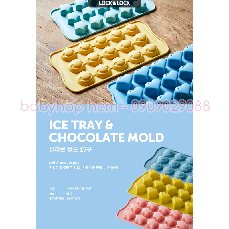 Khay làm đá, khuôn làm socola bằng silicone Lock&Lock CKT202 CKT220 CKT221 CKT222 - BABYHOPSG