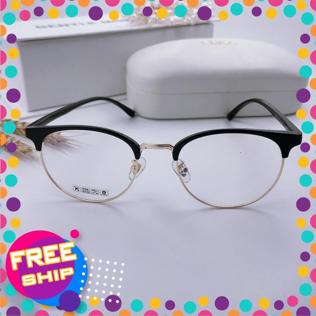 Gọng kính nửa viền nhựa dẻo hợp kim Hàn Quốc - gọng kính cận nam nữ cao cấp MS117 [Bao Chất]