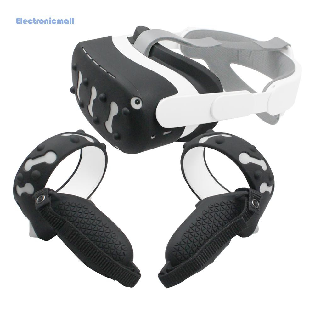 ElectronicMall01 VR Grip Covers Eyes Mask Lens Skin Strap Kit for Oculus Quest 2 Accessories