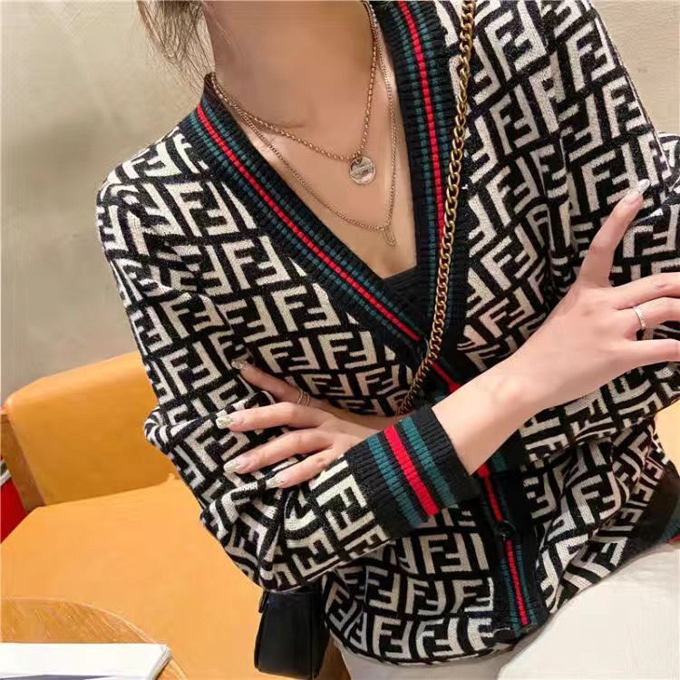 Korean fashion women's knitted jacket cardigan sweater