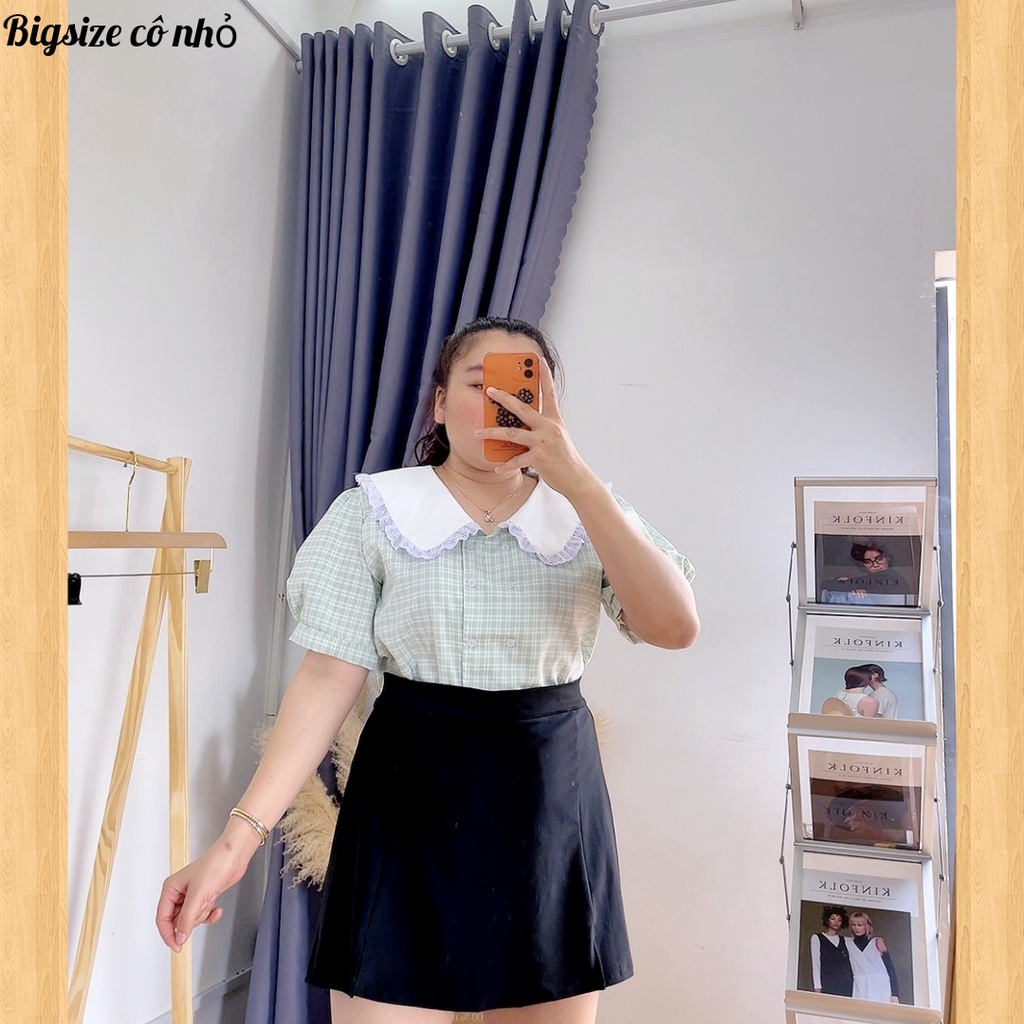 Áo Sơ Mi Nữ Bigsize Cổ Bèo Form Rộng,Áo Kiểu Nữ tay Ngắn Lên Phom Cực Xinh Dễ Thương MÃ AK4