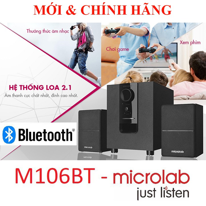 Loa Bluetooth Microlab M-106BT 2.1 Chỉnh Bass được