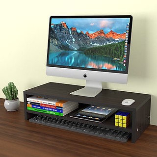 Kệ Gỗ MDF để màn hình máy tính giúp bảo vệ đôi mắt và cột sống 2 Tầng lắp ghép