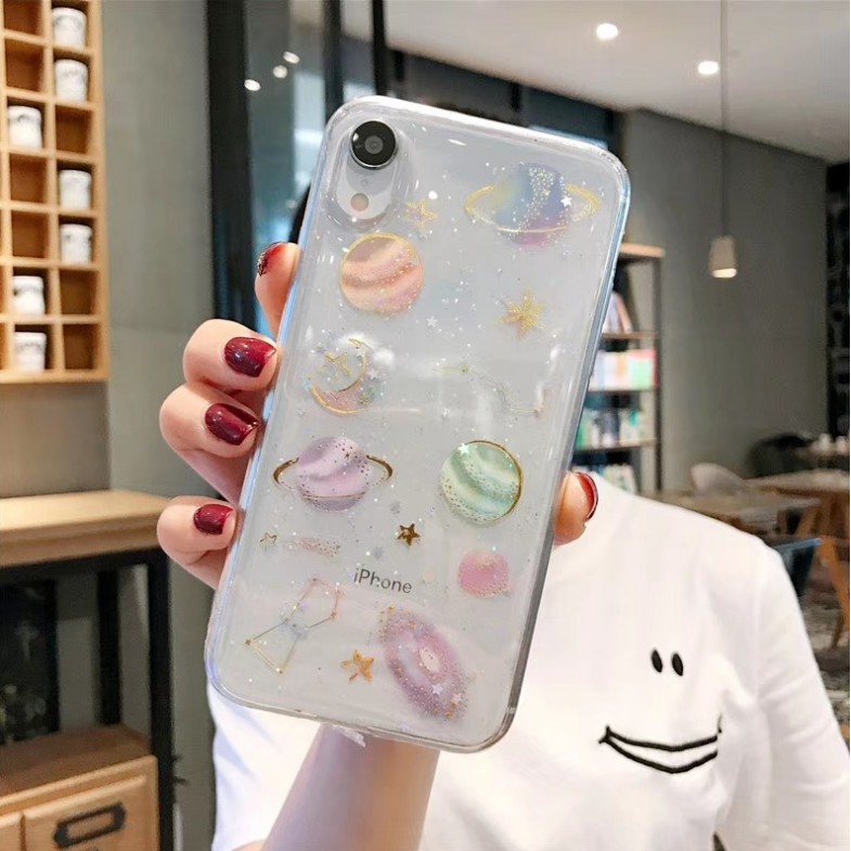 Ốp Điện Thoại Họa Tiết Hành Tinh Ngôi Sao Cho IPhone 12 12Pro 12promax 12mini 8 7 6 Plus XR XS 11 Pro Max