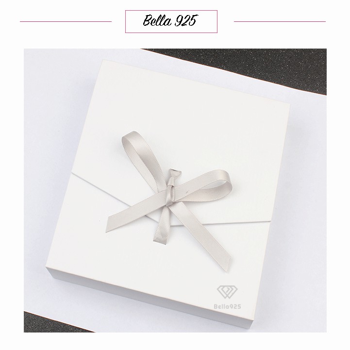 Bông tai bạc Bella 925 bộ 7 ngày hàng hộp trắng sang trọng