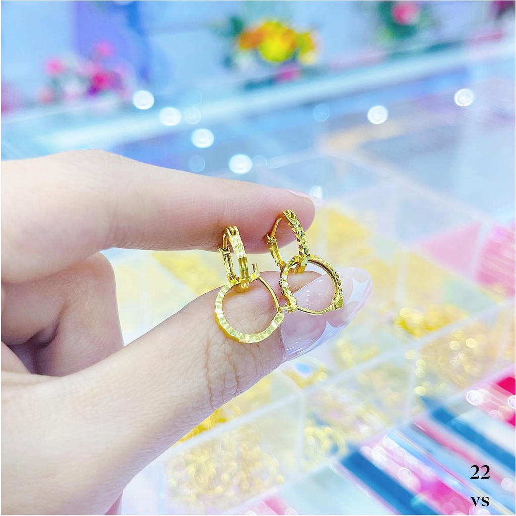 Khuyên tai nam/nữ/bé gái đơn giản Vàng bạc an chi trang sức thời trang hàn quốc trẻ trung