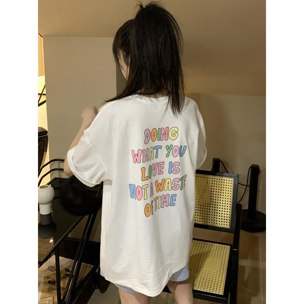 Áo Thun Cotton Trơn Ngắn Tay Dáng Rộng Dễ Phối Đồ 63935