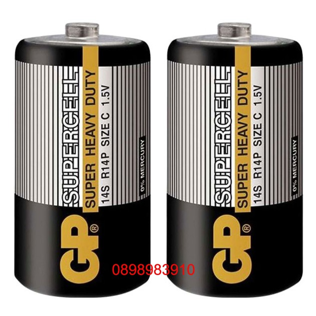 Pin trung C CARBON GP SUPERCELL GP14S-2S2 vỉ 2 viên