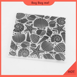 Conch Shell Print DIY Scrapbook Plastic Embossing Template Folder Stencil
