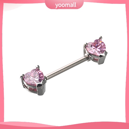 1 Khuyên Nhũ Hoa Hình Trái Tim Bằng Thép Không Gỉ Cho Nữ