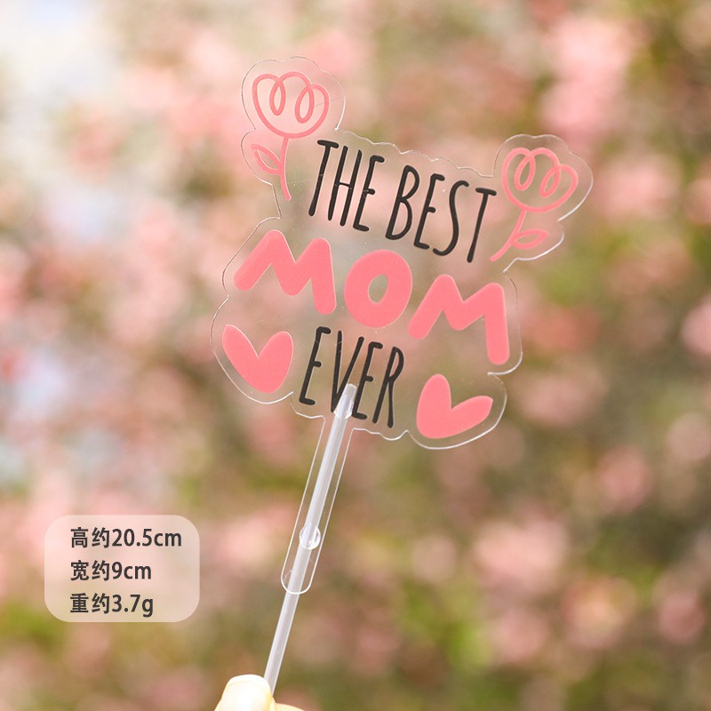 Que Cắm Trang Trí Bánh Chữ Happy Mothers Day Xinh Xắn
