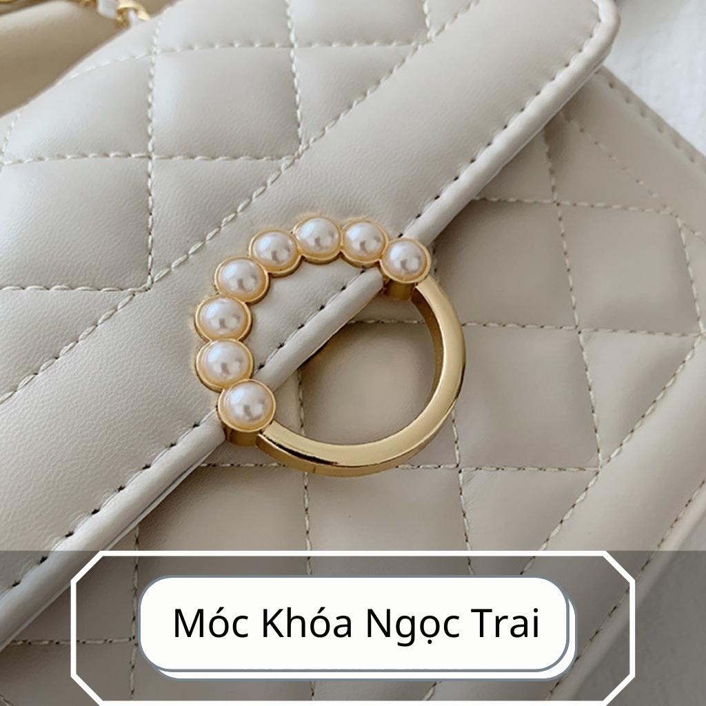 Túi Xách Đeo Chéo Nữ Đi Tiệc Dây Đeo Móc Khóa Phối Ngọc Sang Trọng  HARA Túi Xách