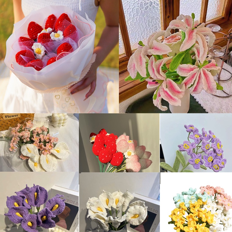 Bó Hoa Hướng Dương Đan Móc Thủ Công Dùng Làm Quà Tặng Valentine