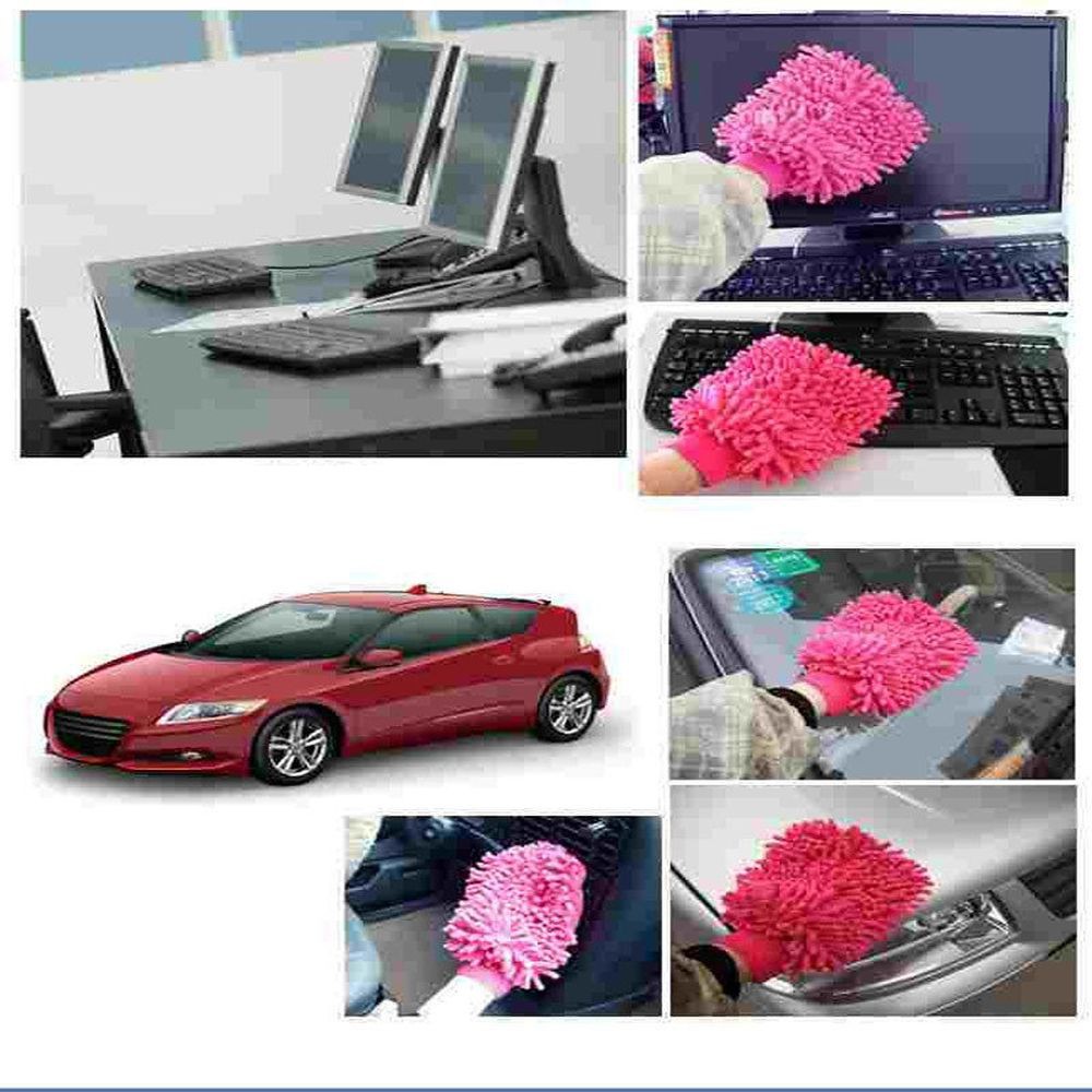 SEPTEMBER Random Color Car Hand Soft Towel Window Sponge Towel Cloth Washing Glove Coral Fleece Microfiber Kitchen Household Cleaning Gloves/Multicolor