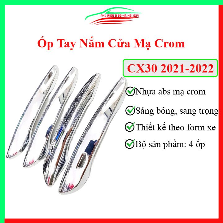 Ốp tay nắm cửa CX30 mạ crom cho xe Mazda CX-30 2021-2022