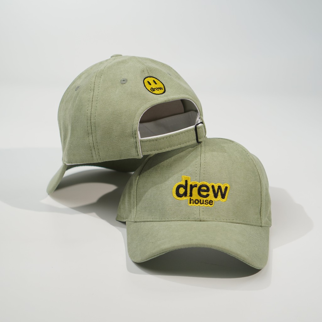 Nón lưỡi trai ❤️ Nón kết thêu hình mặt DREW chất nỉ cao cấp form unisex nam nữ N29