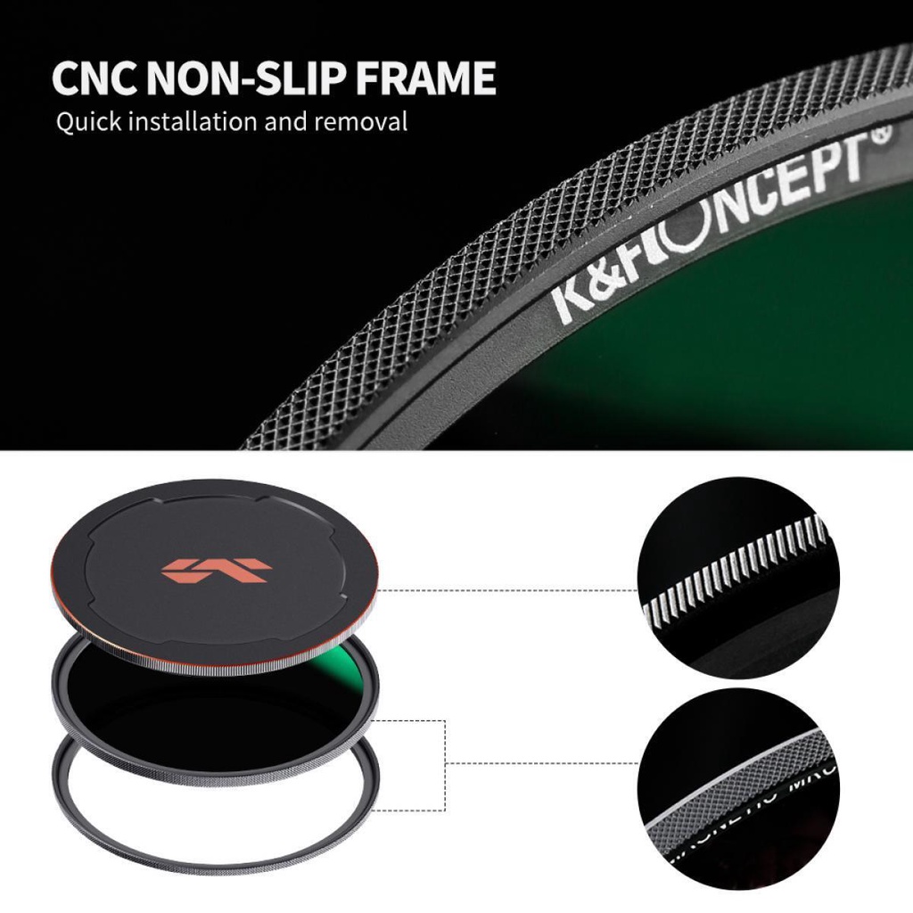 Bộ Kính Lọc 3 Trong 1 ND1000 ND64 ND8 + Vòng Nối + Nắp Lens NANO-X 49 / 52 / 55 / 58 / 62 / 67 / 72 / 77 / 82mm
