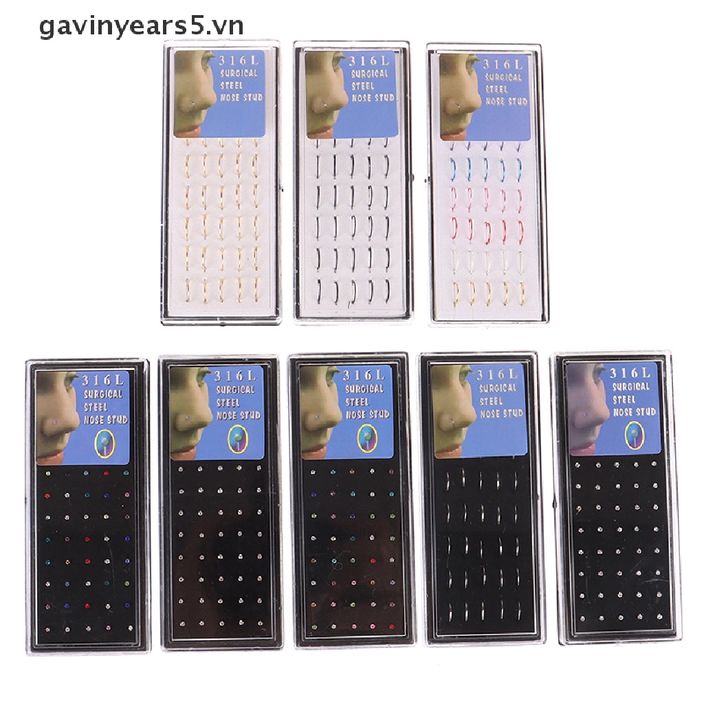 Set 40 / 60 khuyên mũi bằng thép không gỉ chất lượng cao