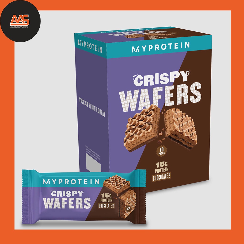 PROTEIN BAR - MYPROTEIN - CRISPY WAFERS - 10 PACKS X 41G - Bánh xốp giàu protein cực ngon - Từ Anh