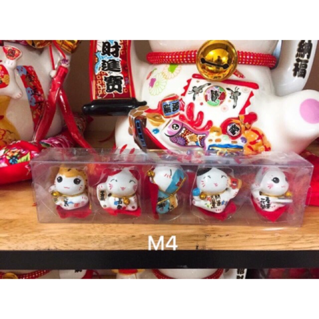 Sét 5 mèo thần tài thảm đỏ Ngũ phúc lâm môn | BigBuy360 - bigbuy360.vn