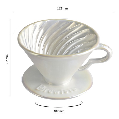 Phễu lọc cà phê V60 sứ cao cấp Brewista - Brewista Artisan Tornado Porcelain Dripper - Màu xà cừ size 1-2 cups