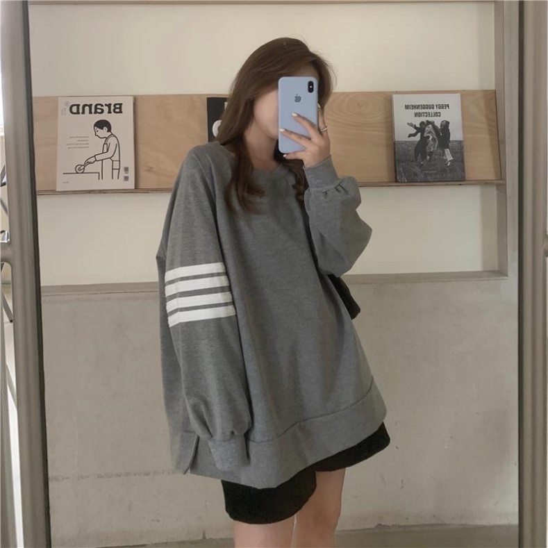 Áo dài tay ba sọc cánh tay cổ tròn HT1121