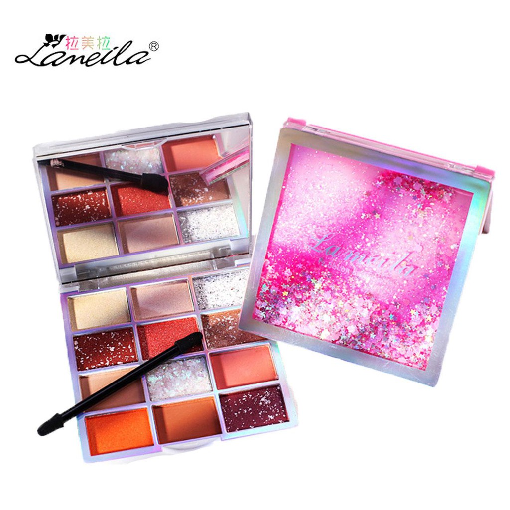 Bảng phấn mắt Lameila vỏ kim tuyến 12 ô nội địa Trung | BigBuy360 - bigbuy360.vn