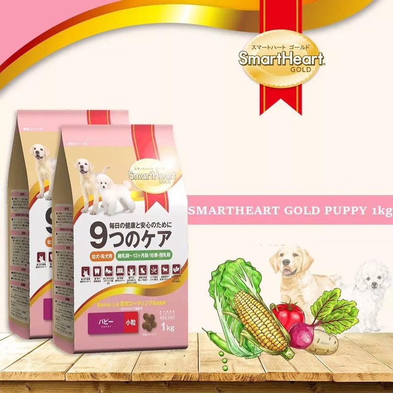 Thức Ăn Hạt Khô Cho Chó Con Smartheart Gold Puppy Túi Hãng 1kg Vị Thịt Cừu Bổ Sung Dầu Cá - Bobo Pet Shop Hà Nội