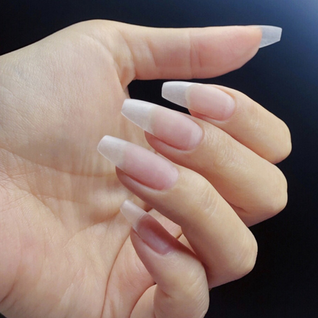 [Hàng mới về] Hộp 96 Móng Tay Giả Siêu Mỏng Trong Suốt Trang Trí Móng Tay Tiện Dụng