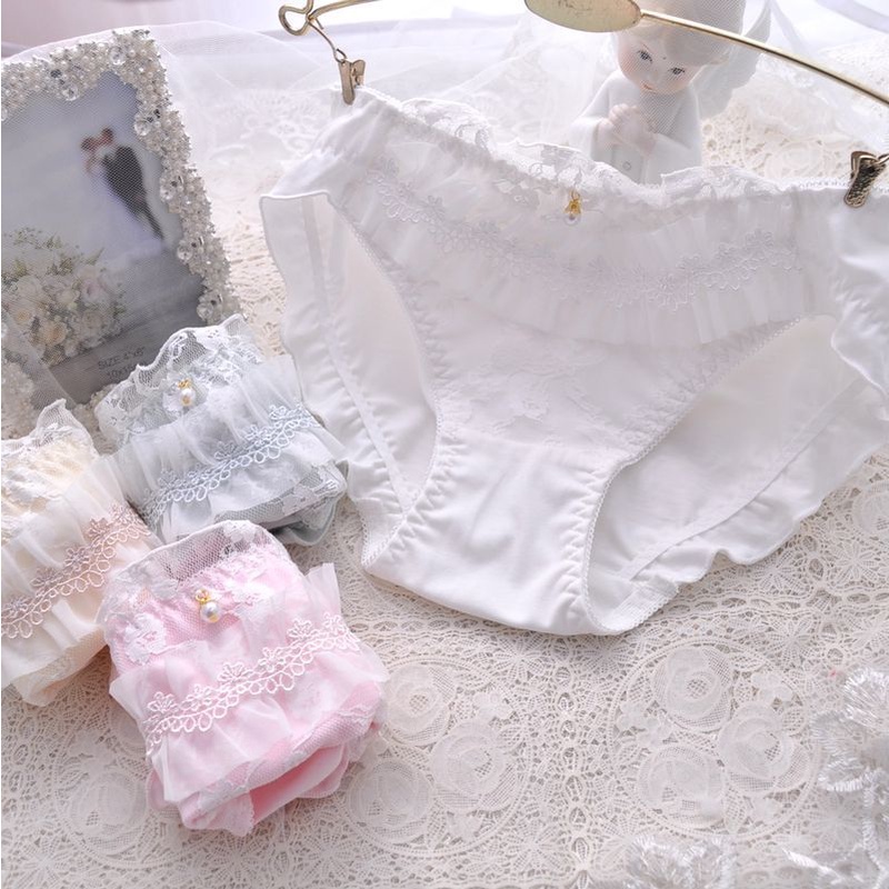 Quần Lót Cotton Nguyên Chất Thêu Hình Tam Giác Nhiều Màu Dễ Thương Phong Cách Nhật Bản Cho Nữ