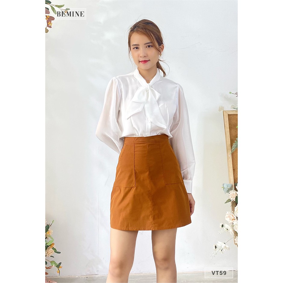 [Mã WABRLOW5 giảm 15% đơn 300K] Chân váy chữ A ngắn BEMINE VT59NAU | BigBuy360 - bigbuy360.vn