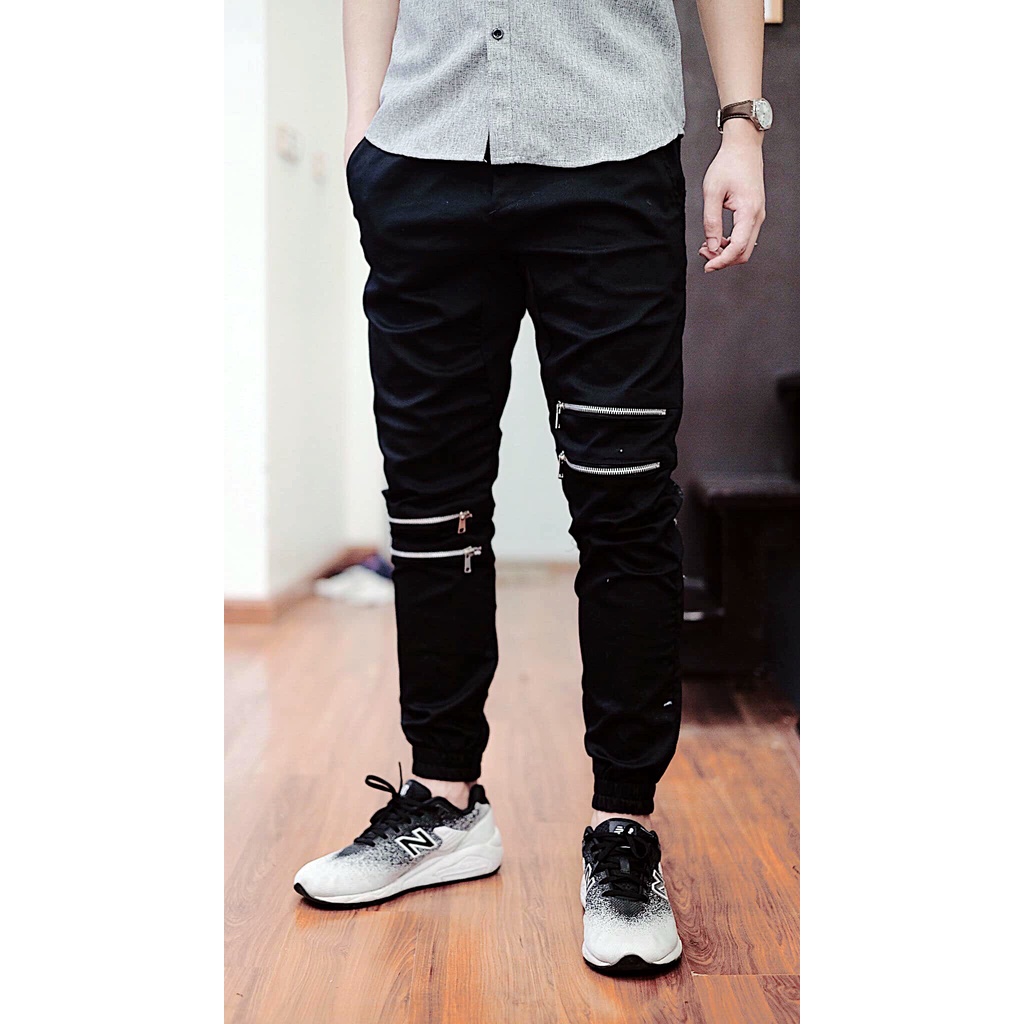 &lt;FREE SHIP&gt; QUẦN JOGGER KAKI NAM NỮ UNISEX PHỐI KHÓA GỐI CHẤT CO GIÃN MẠNH MẼ CÁ TÍNH