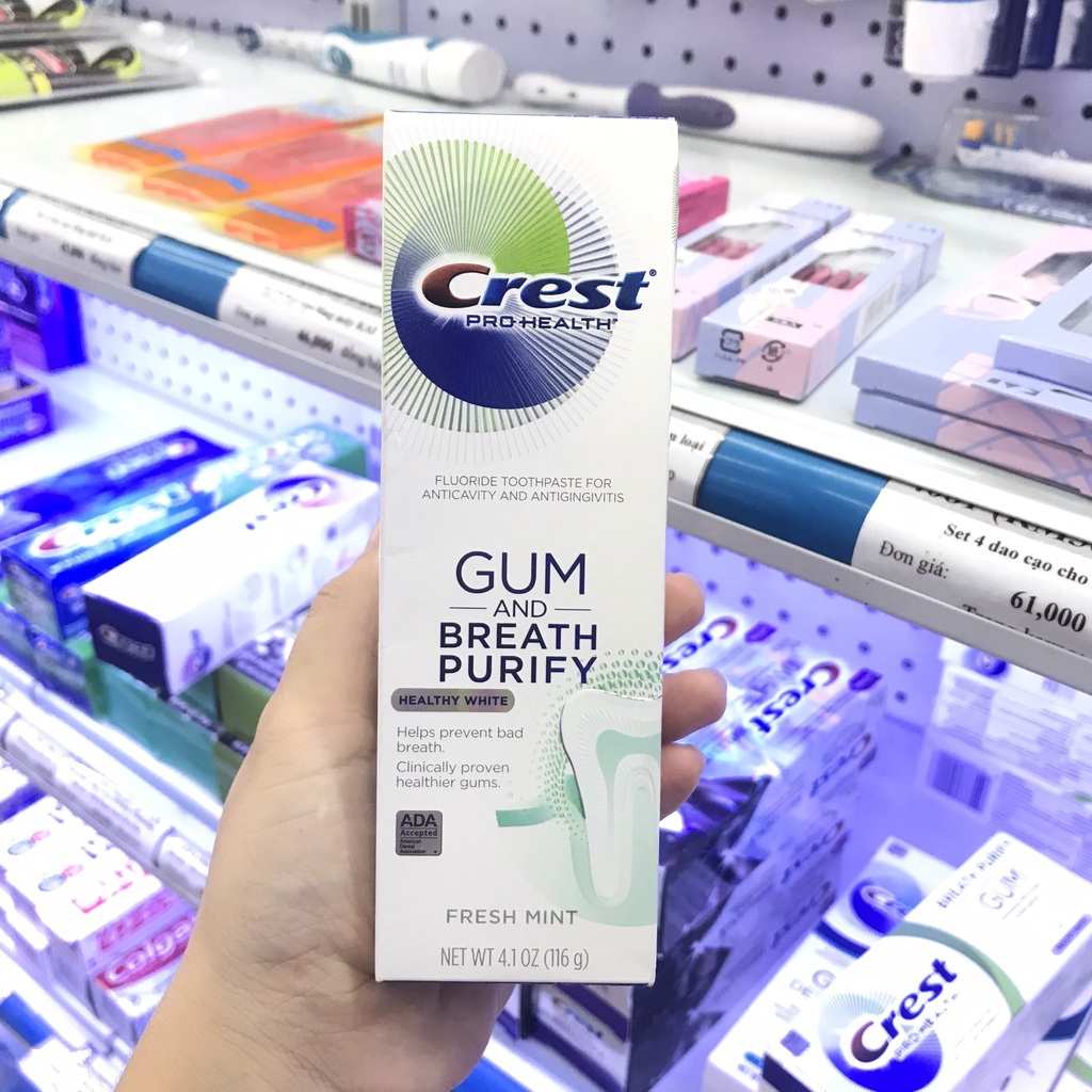 - Kem đánh trắng răng bảo vệ nướu Crest GUM Pro Health| Công thức tiên tiến phục hồi nướu & trắng răng
