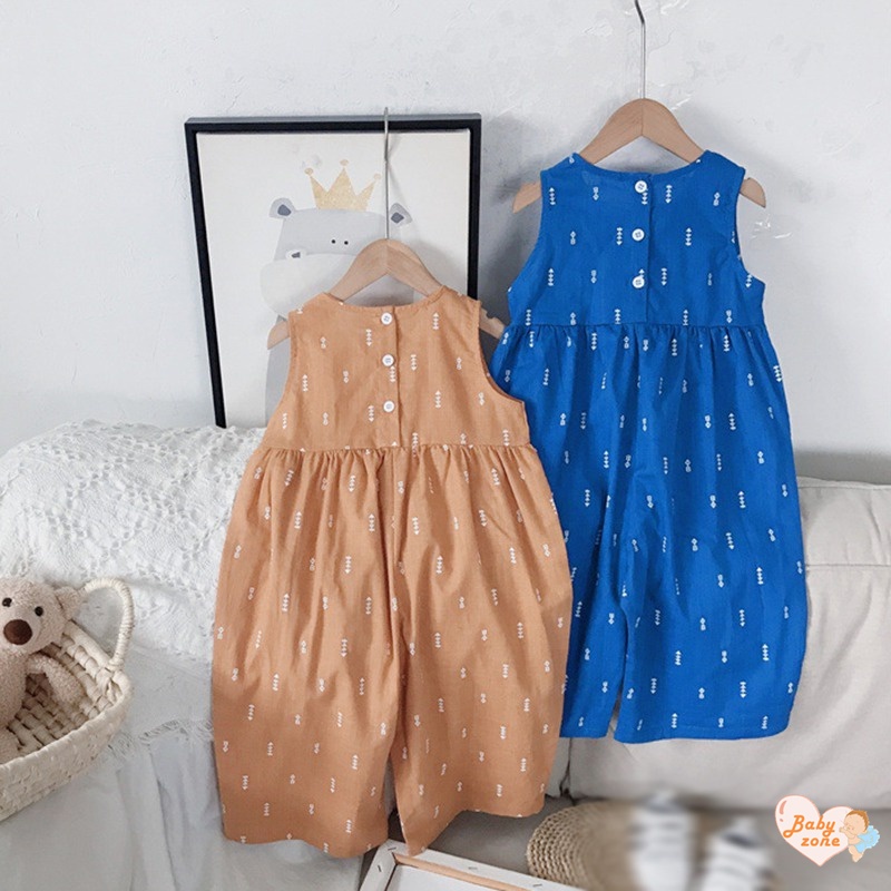Bộ Áo Liền Quần Không Tay Thời Trang Cho Bé Gái