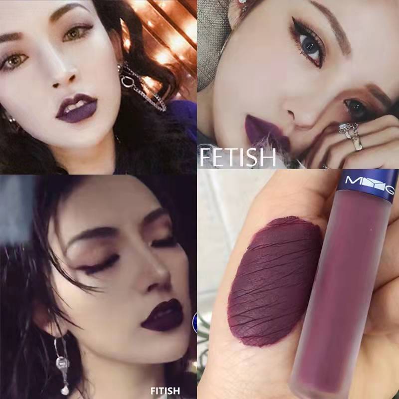 Son môi màu đen nâu mịn lâu trôi phong cách Âu Mỹ