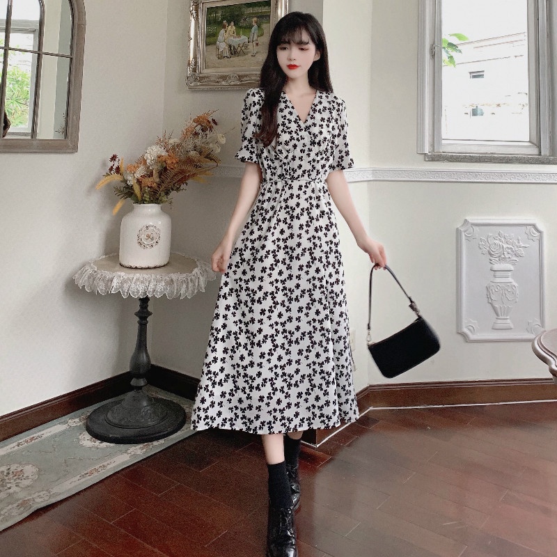 Đầm Hoa Dáng Dài Thời Trang Mùa Hè Hàn Quốc Cho Nữ