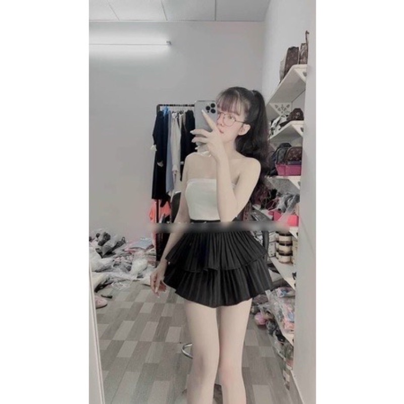 Áo ống croptop cúp ngực thun porip sịn sò