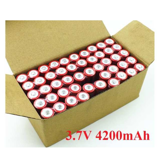 ❤️Freeship❤️ Pin 3.7V 4200mAh Tự ngắt dùng cho đèn pin, quạt sạc,đèn laze, vv cao cấp