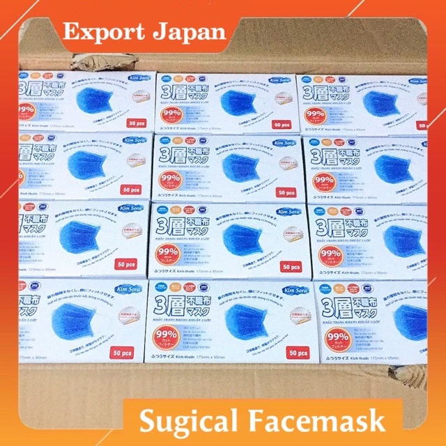 Kim Sora Nhật Sugical 99% Mediplantex Facemask - Color Blue and White (inbox giá sỉ tốt) | BigBuy360 - bigbuy360.vn