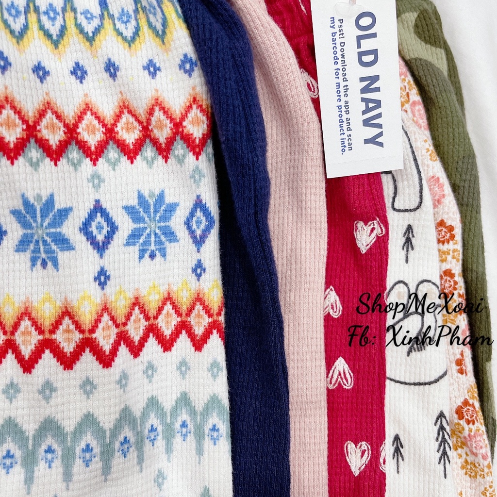 Quần dài cotton hãng Oldnavy đũng rộng cho bé gái/bé trai cao cấp mặc bỉm tiện lợi size 3M,6M,9M,12M,18M,24M