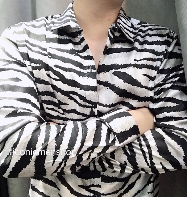 Sơ mi lụa họa tiết ngựa vằn hot