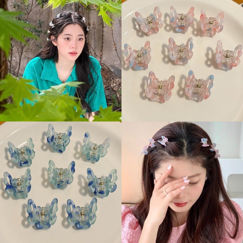 Kẹp Tóc Hình Bướm Nhỏ Màu Gradient Phong Cách Hàn Quốc