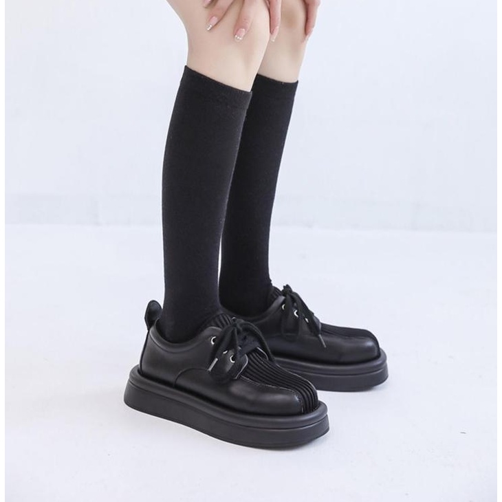 - Giày da nữ đế dày bánh mỳ phong cách retro new 2022