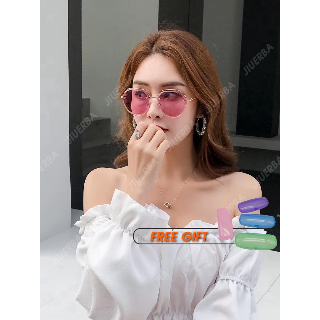 Kính Mát Gọng Kim Loại Màu Kẹo Ngọt Thời Trang Hàn Quốc Cho Nữ