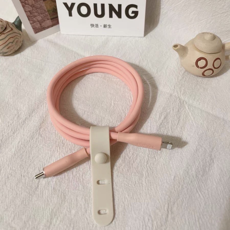 Bộ Sạc Anker Hồng Pink sạc nhanh 20W Powerport Nano III 20W A2633 và Cáp Flow A8662