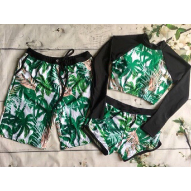 Đồ bơi quần cặp nam nữ xanh mát - Hàng nhập khẩu | BigBuy360 - bigbuy360.vn