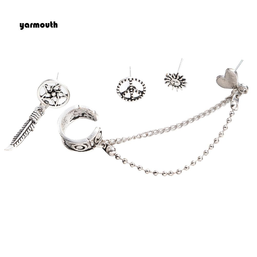 Set 4 Khuyên Vành Tai Kim Loại Thời Trang Nữ