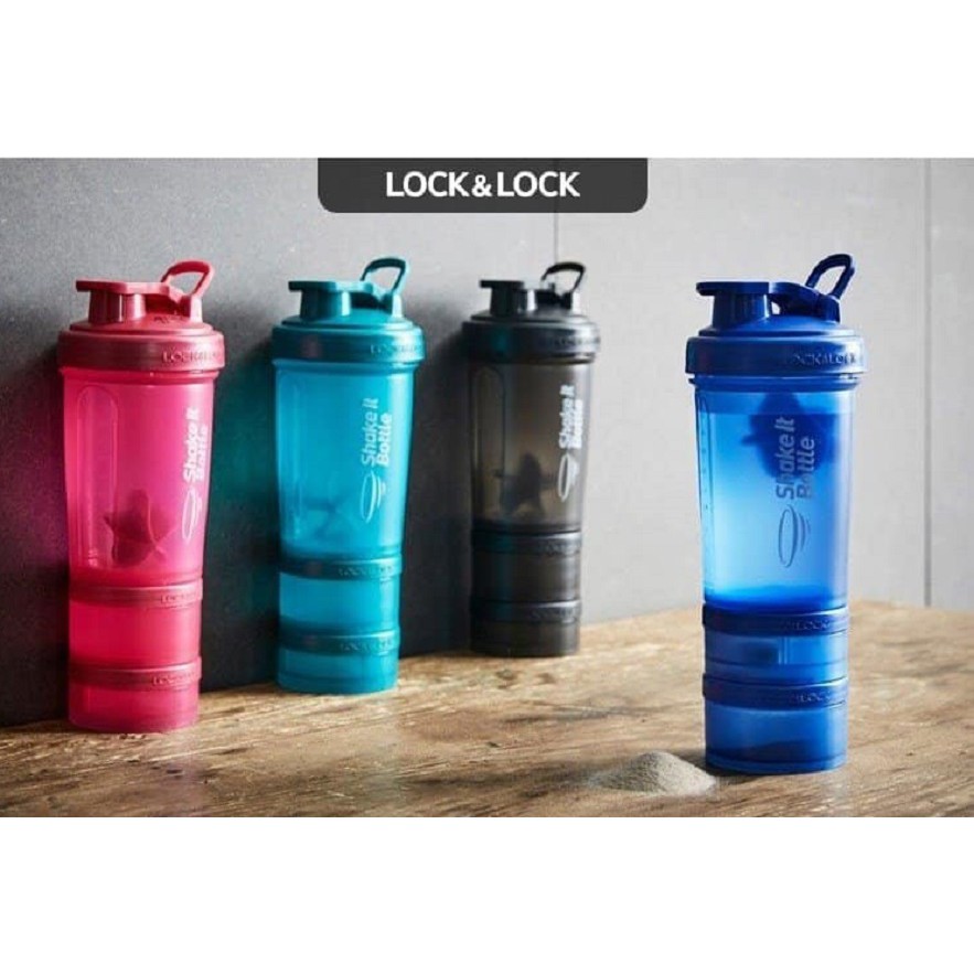 Bình lắc SHAKE IT Lock &amp; Lock 600ml [ HAP945 ] - bình nước thể thao có banh lắc cho dân tập gym