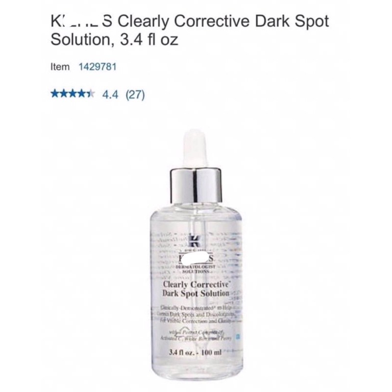 [𝔅𝔢𝔢❅] KIEHLS Serum Tinh Chất Serum Làm Sáng Da &amp; Mờ Thâm Mụn Clearly Corrective™ Dark Spot Solution [𝔅𝔢𝔢❅]
